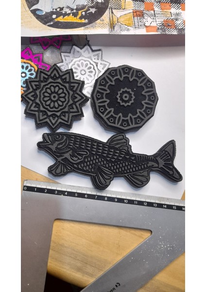 Yıldız Çiçek Balık Üçlemesi Kolay Desen stampa-YILDIZLI DESEN ÇAP 6,5 CM ,12 KENARLI DESEN ÇAP 6,5 CM ,BALIK BOY 14 CM EN 4 CM Malzeme kalınlığı 10 mm dir