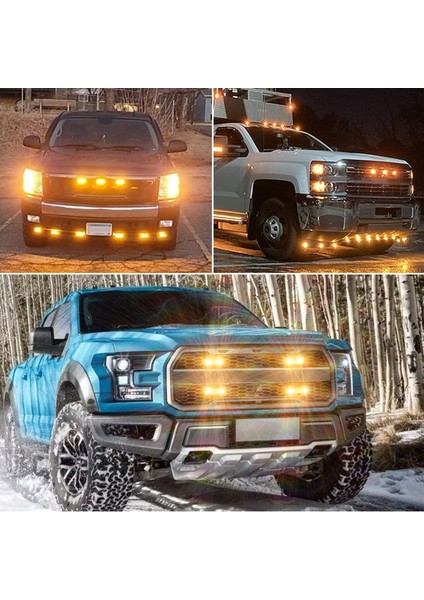 Off Road Suv Pick-Up Iş Makinası LED Ikaz Sinyal Çakar Lamba Seti Beyaz Sarı 18 Mod LED Işık Seti