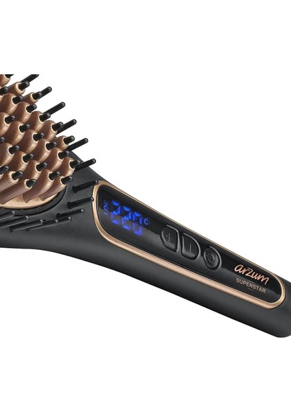 Saç Düzleştirici Fırça Tarak Keratin Bakım Etkisi Superstar