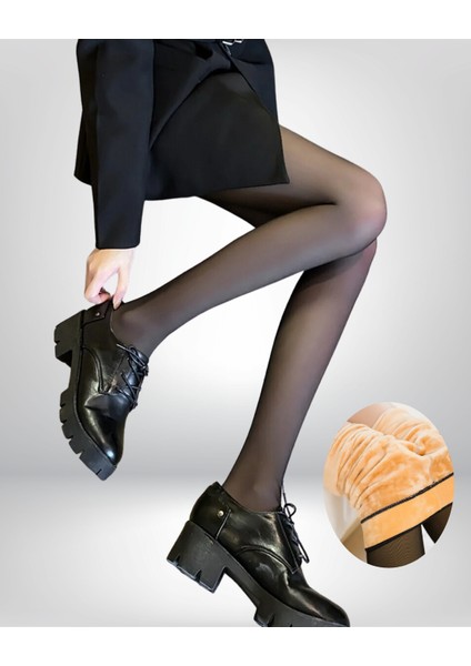 Kadın Ten Görünümlü Içi Pelüşlü Toparlayıcı Külotlu Çorap