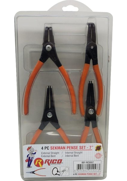 Sekman Pense Set 4 Parça 7 Inç 001-RC5557