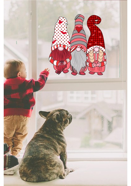 Yılbaşı Cüceler Pencere, Duvar Sticker Yılbaşı Özel Sevimli Cüceler Sticker fiyatları