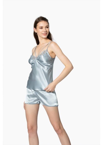 Saten Gecelik Sabahlık Pijama Takım Şort Takım 6'lı Gelin Çeyiz Seti 6025 fiyatları
