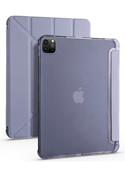 Ipad Pro 4. Nesil 3. Nesil 11 Inç M2 2022 - 2021 Uyumlu Kılıf Standlı Akıllı Kapaklı Kalemlik Bölmeli Silikon Kılıf
