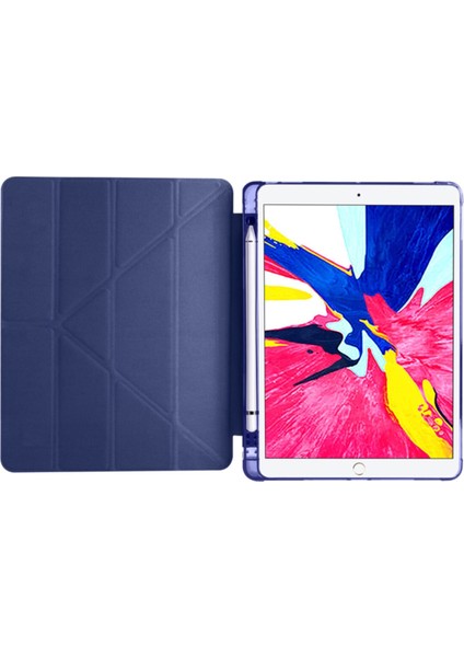 iPad 9. Nesil 8. Nesil 10.2" Kılıf Tri Folding Smart Kalemlik Bölmeli Akıllı Uyku Modlu Kılıf