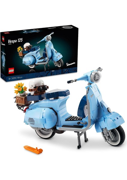 Icons Vespa 125 10298 - Yşkinler Için Klasik Bir Italyan Simgesinin Detaylı ve Sergilenebilir Model Yapım S (1106 Parça)