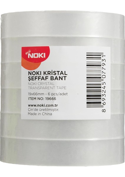 Nokı Şeffaf Bant 19MMX66M 6'lı