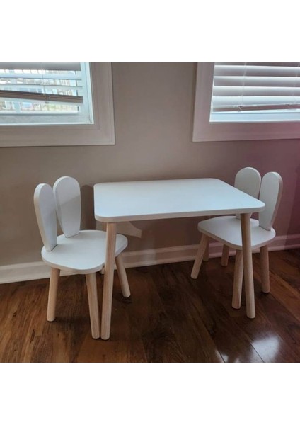 Montessori Tavşan Masa Sandalye, Montessori Çocuk Odası Mobilyası, Hediye