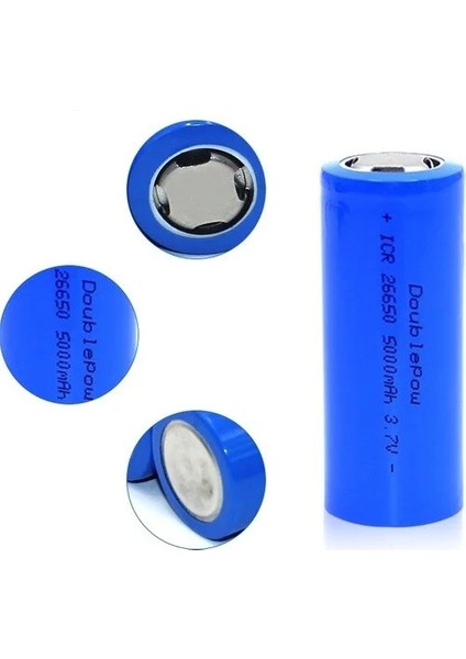5000 Mah 3.7V 26650 Li-Ion Şarj Edilebilir Pil