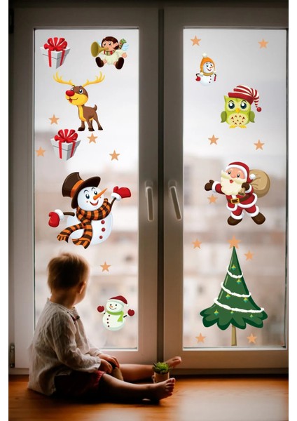 Kardan Adamlar Bebek ve Çocuk Odası Dekoratif Yılbaşı Sticker