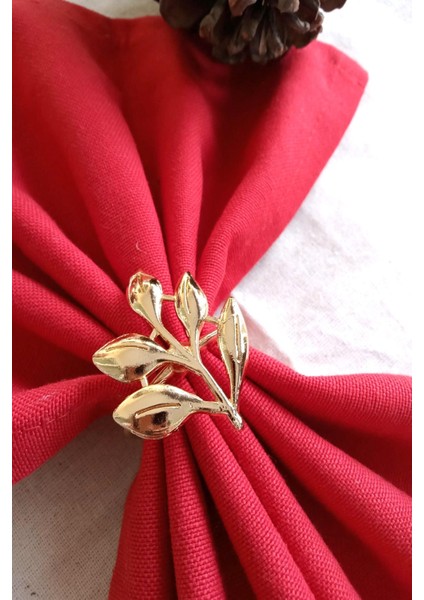 6 Adet Gold Sarmaşık Metal Peçete Halkası - Napkin Ring - Table Decor modelleri
