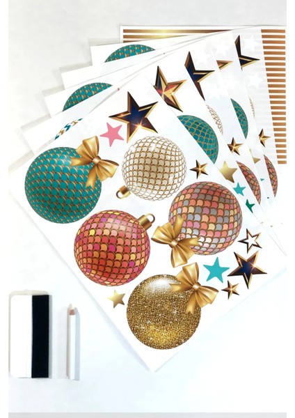 Yeni Yıl Merry Christmas Parti Malzemeleri Cam Duvar Sticker Setleri fiyatları
