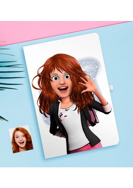 Kişiye Özel Barbie Bebek Karikatürlü Beyaz Defter-5 fiyatları
