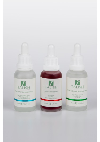 Yoğun Nemlendirici Serum + Peeling Serum + Yoğun Niasinamid Serum