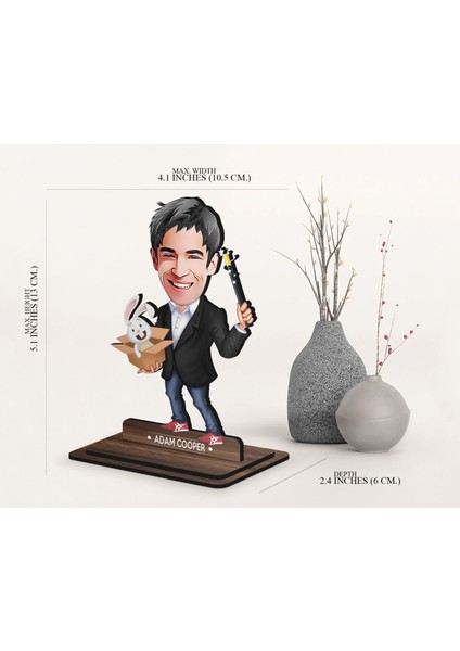 Kişiye Özel Sihirbaz Karikatürlü Ahşap Biblo-1 , Arkadaşa Hediye , Sevgiliye Hediye, Kişiye Özel Biblolar fırsatları