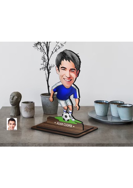 Kişiye Özel Futbolcu Karikatürlü Ahşap Biblo-11 , Arkadaşa Hediye , Sevgiliye Hediye, Kişiye Özel Biblolar modelleri
