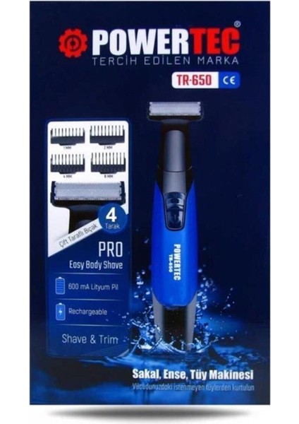 Tr- 650 Vücut Tıraş Makinesi Ense, Sakal, Vücut
