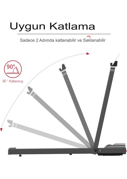 Kolçaklı Katlanabilir 7 Katmanlı Koşu Bandı 110 kg Taşıma Kapasiteli Sessiz Portatif Yürüyüş Bandı CKS209