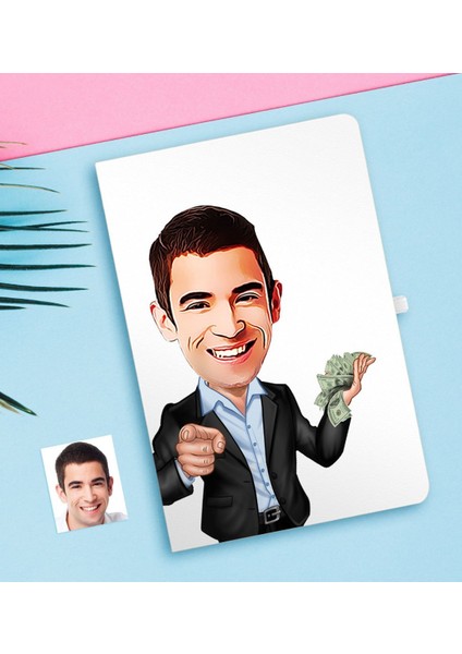Kişiye Özel Bay Bankacı Karikatürlü Defter-1
