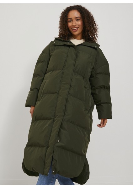 Koyu Yeşil Kadın Mont Jxmısty Down Blend Long Puffer Otw