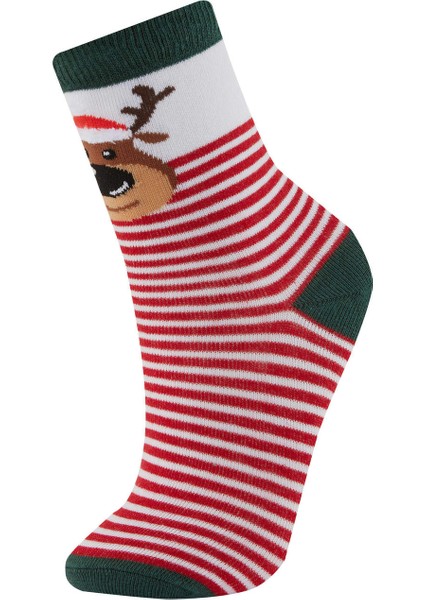 Kız Çocuk Yılbaşı Temalı 2'li Pamuklu Uzun Çorap B5362A8NS fiyatları