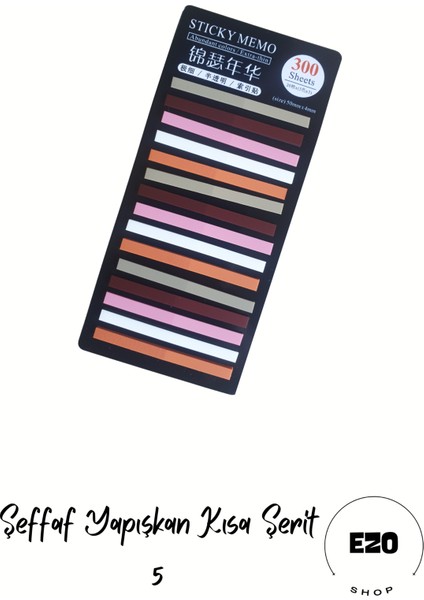 Kısa Serit Postit Seffaf Yapiskanli Not Kagidi Kirtasiye Post It - Kısa Şerit 5