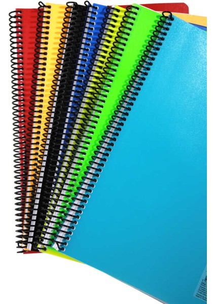 A4 80 Yaprak Spiralli Plastik Neon Kapak Defter