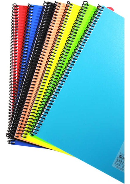 A4 60 Yaprak Spiralli Plastik Neon Kapak Defter
