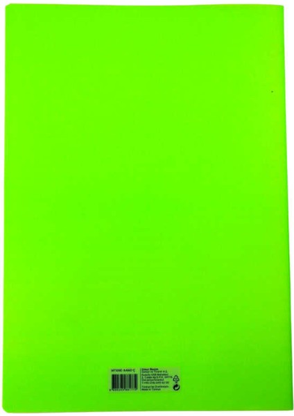 Text Neon A4 60 Yaprak Çizgili Plastik Kapak Defter