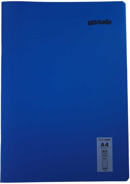 Text Neon A4 60 Yaprak Çizgili Plastik Kapak Defter