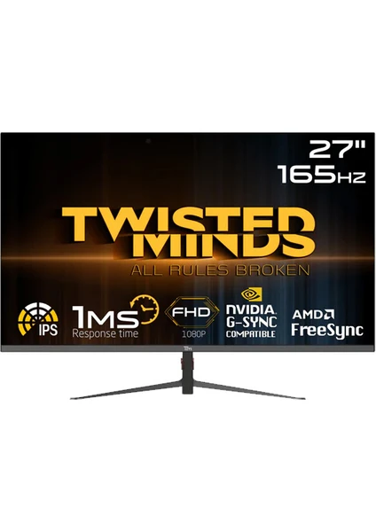 Twısted Mınds 27 TM27DFI Fhd 165Hz 1ms HDMI Dp Amd Freesync/gsync Çerçevesiz Rgb IPS Gamıng Monitör