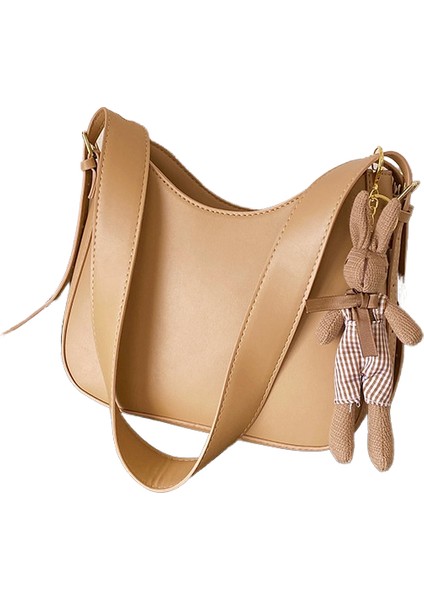 Tavşan Kolye ile Bayan Moda Vintage Omuz Çantası Büyük Kapasiteli Messenger Çanta (Yurt Dışından)