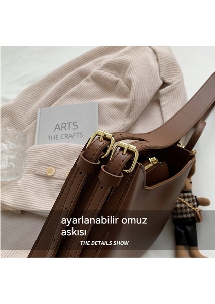 Tavşan Kolye ile Bayan Moda Vintage Omuz Çantası Büyük Kapasiteli Messenger Çanta (Yurt Dışından)