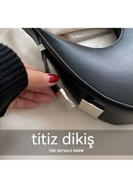 Fransız Niş Çanta Yüksek Kali Doku Moda Omuz Çantası Koltuk Altı Çanta (Yurt Dışından) fırsatları