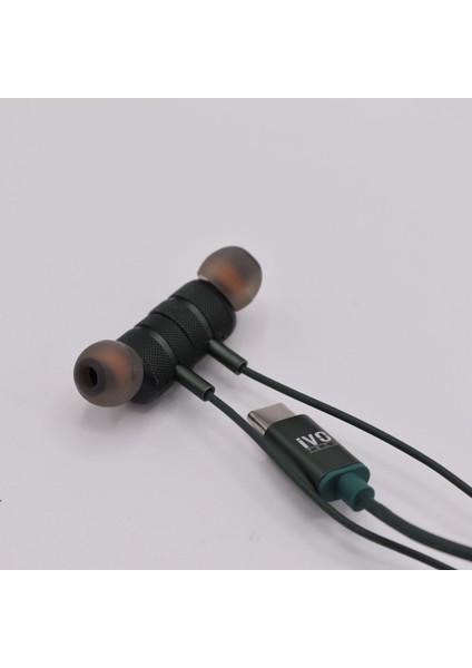 Type-C Metal Kablolu Kulaklik Tüm Type-C Girişli Telefonlara Uyumludur IVO-707