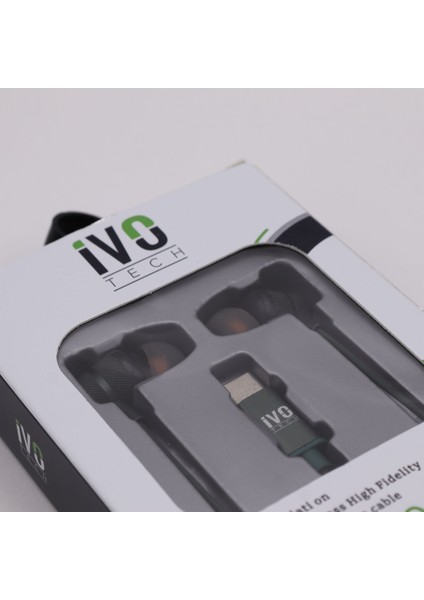 Type-C Metal Kablolu Kulaklik Tüm Type-C Girişli Telefonlara Uyumludur IVO-707