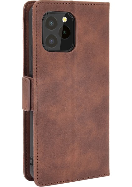 - 1383 Oukitel C21 Pro Için Darbeye Dayanıklı Kart Tutuculu Telefon Kılıfı - Kahverengi (Yurt Dışından)