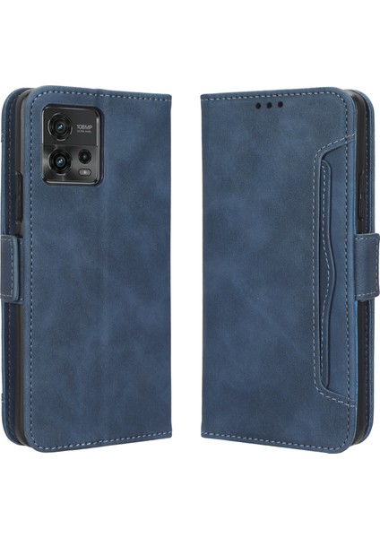 - 1383 Motorola Moto G72 4g Için Darbeye Dayanıklı Kart Tutuculu Telefon Kılıfı - Mavi (Yurt Dışından)