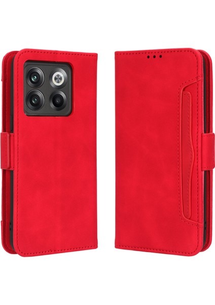 - 1383 Oneplus 10T 5g/ace Pro 5g Için Darbeye Dayanıklı Kart Tutuculu Telefon Kılıfı - Kırmızı (Yurt Dışından)