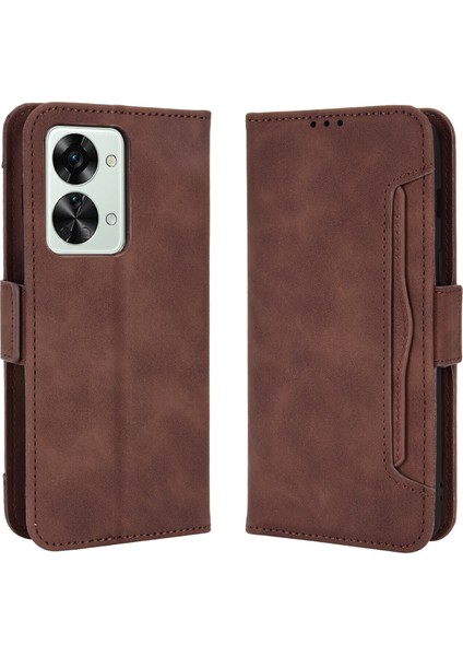 - 1383 Oneplus Nord 2t 5g Için Darbeye Dayanıklı Kart Tutuculu Telefon Kılıfı - Kahverengi (Yurt Dışından)