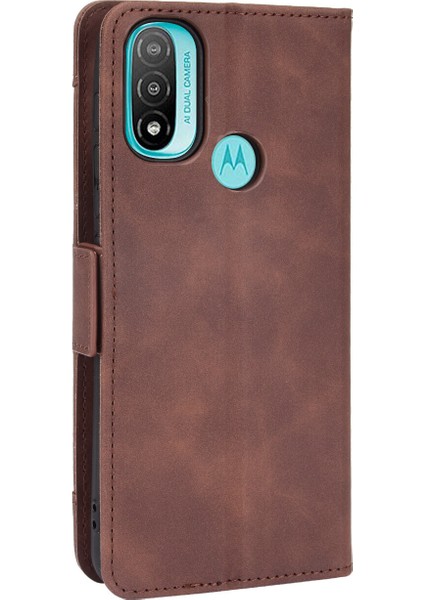 - 1383 Motorola Moto E20 Için Darbeye Dayanıklı Kart Tutuculu Telefon Kılıfı - Kahverengi (Yurt Dışından) fırsatları