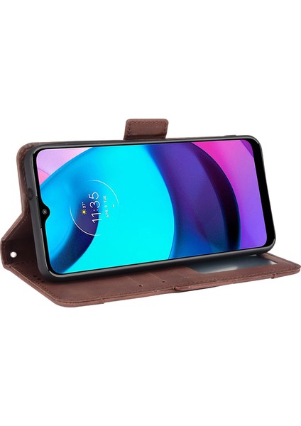 - 1383 Motorola Moto E20 Için Darbeye Dayanıklı Kart Tutuculu Telefon Kılıfı - Kahverengi (Yurt Dışından) indirimleri