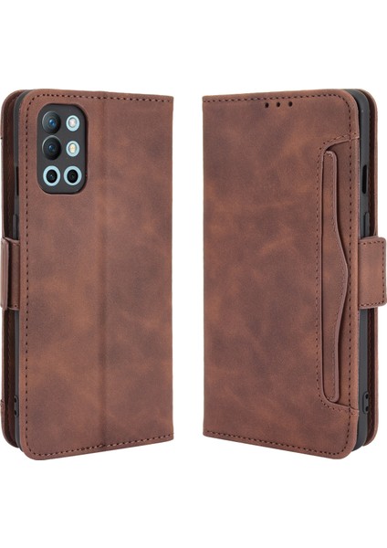 - 1383 Oneplus 9r Için Darbeye Dayanıklı Kart Tutuculu Telefon Kılıfı - Kahverengi (Yurt Dışından)