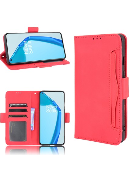- 1383 Oneplus 9r Için Darbeye Dayanıklı Kart Tutuculu Telefon Kılıfı - Kırmızı (Yurt Dışından) fırsatları