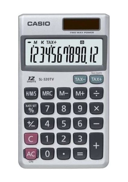 Casio SL-320TV-W-DP 12 Hane Cep Tipi Hesap Makinesi
