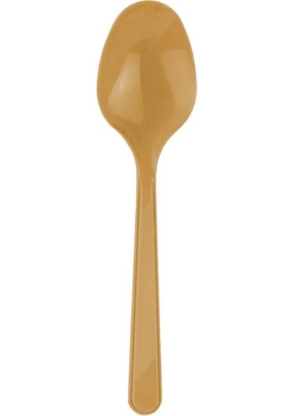Plastik Kaşık Gold Kaşık 25 Adet Kullan At Kaşık
