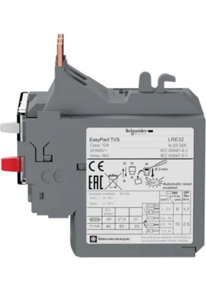 SCHNEIDER EASYPACT TVS LRE-32 DİFERANSİYEL TERMİK AŞIRI YÜK RÖLESİ (23-32A)