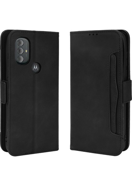 - 1383 Motorola Moto G Power 2022 Için Darbeye Dayanıklı Kart Tutuculu Telefon Kılıfı - Siyah (Yurt Dışından)
