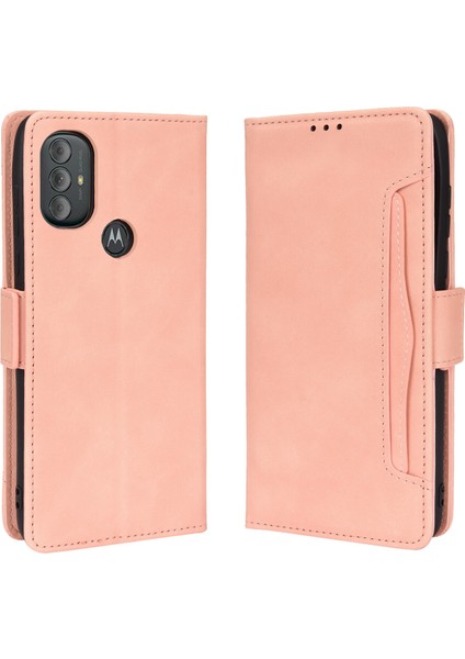 - 1383 Motorola Moto G Power 2022 Için Darbeye Dayanıklı Kart Tutuculu Telefon Kılıfı - Pembe (Yurt Dışından)