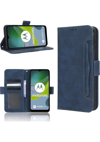 - 1383 Motorola Moto E13 4g Için Darbeye Dayanıklı Kart Tutuculu Telefon Kılıfı - Mavi (Yurt Dışından) fırsatları